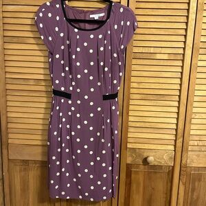 Boden Purple Polka Dot Midi Dress